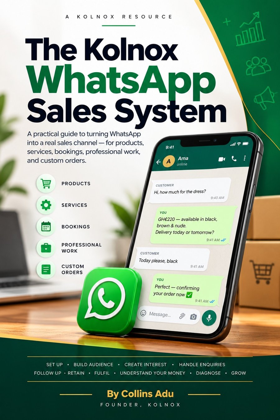 Cover of the KOLNOX WhatsApp Sales System guide